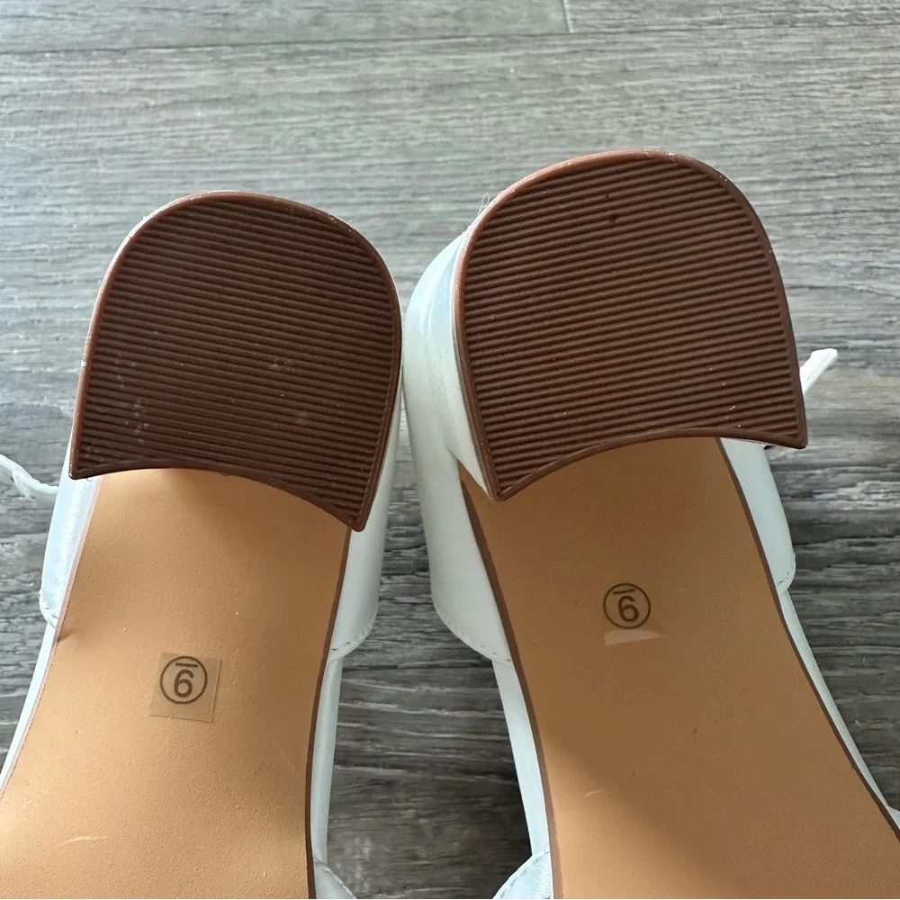 Bridal White Satin Ankle Strap Heels - Picture 8 of 13